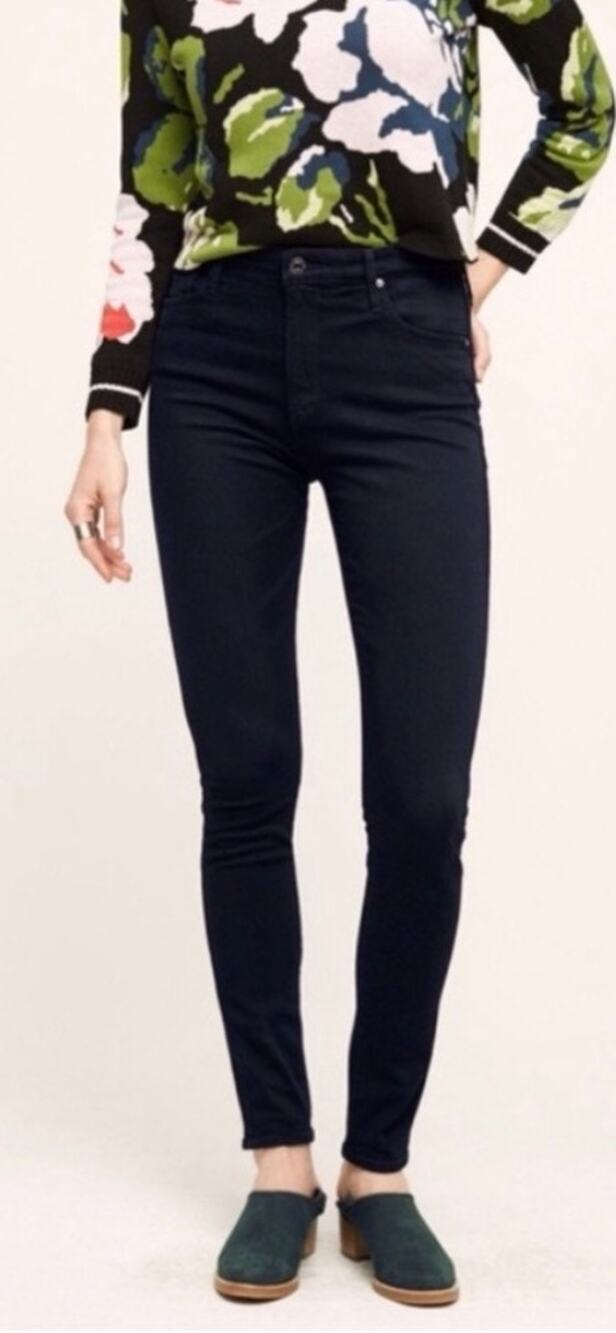 Adriano Goldschmied Farrah High Rise Skinny Jeans Deep Indigo Blue Womens 31R